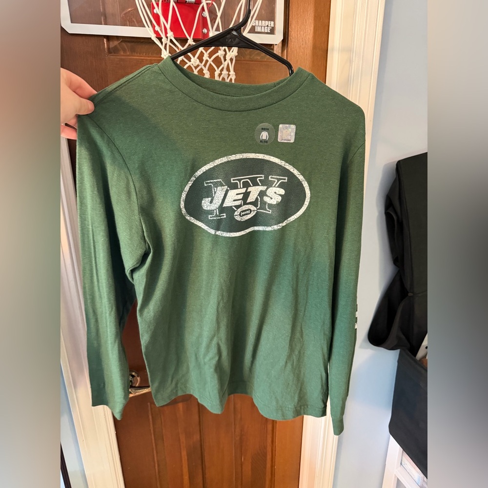 NFL Kids Long Sleeve Jets Tee in Forest Green